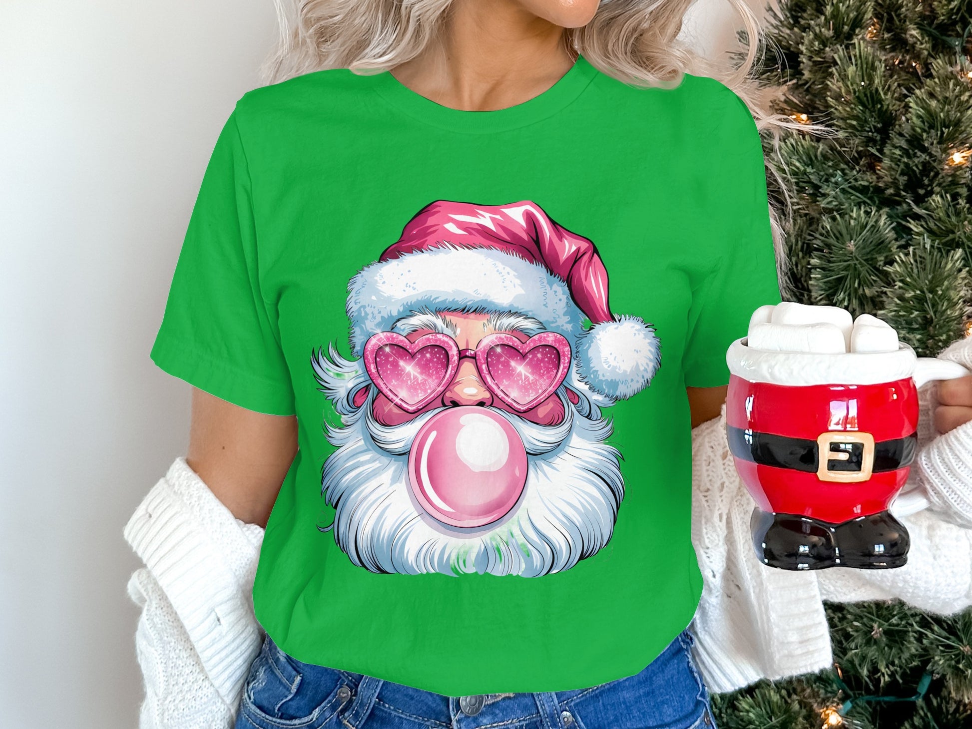 Santa Wearing Sunglasses Christmas T-Shirt