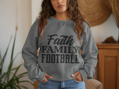 Faith Family Football Graphic Sweatshirt Product