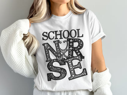 School Nurse Graphic Tee Casual Outfit Shirt