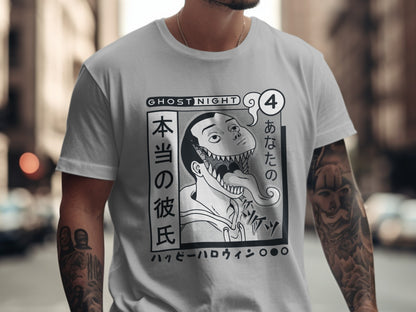 Ghost Night 4 Monochrome Manga Graphic T-Shirt