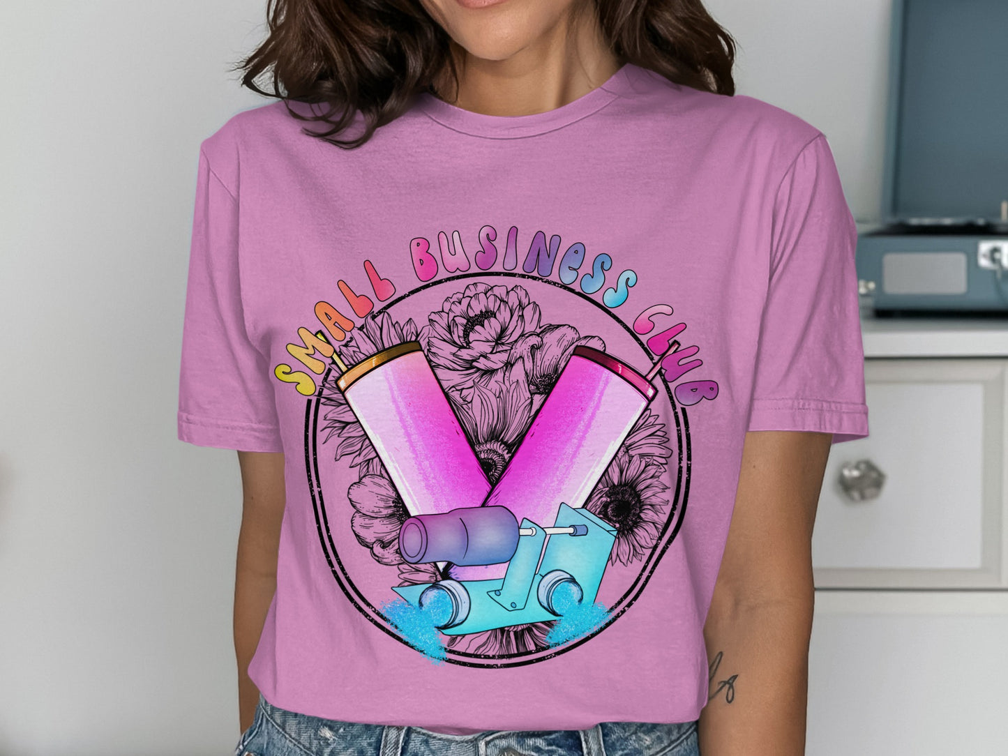 Small Business Club Colorful Graphic T-Shirt