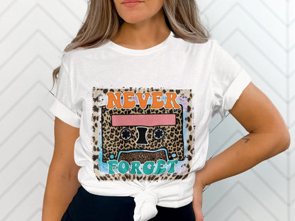 Never Forget Funny Leopard Printed Tee Shirt