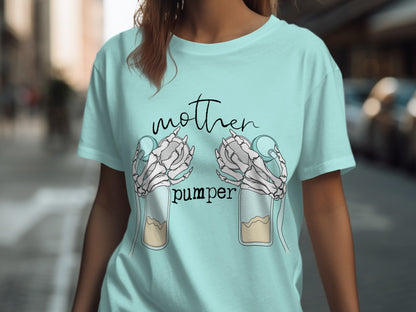 Mother Pumper Skeleton Hands Print T-Shirt
