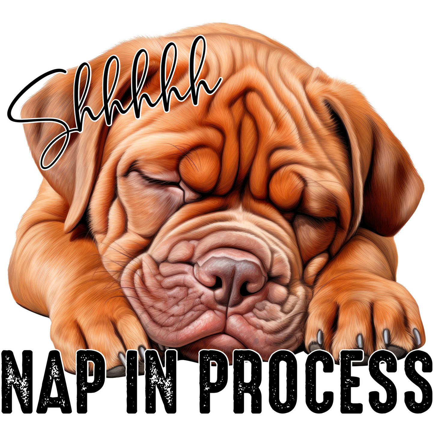 Shhhhh Nap In Process Cute Dog Sleeping Artwork