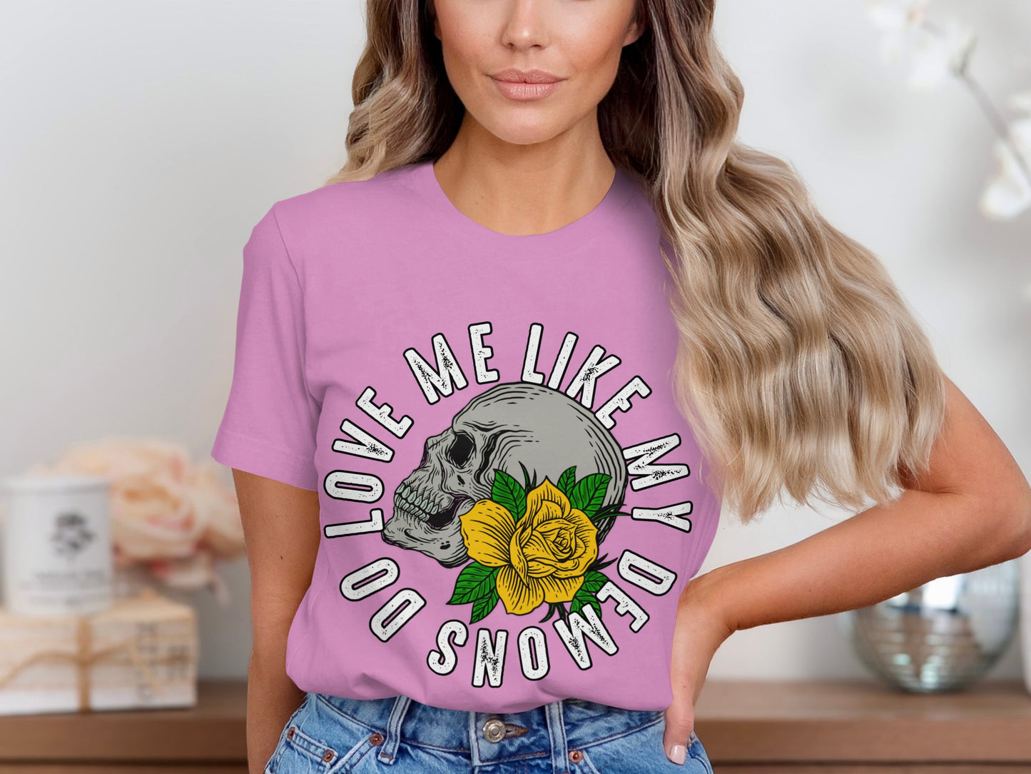 Love Me Like My Demons Do Skull Graphic T-shirt