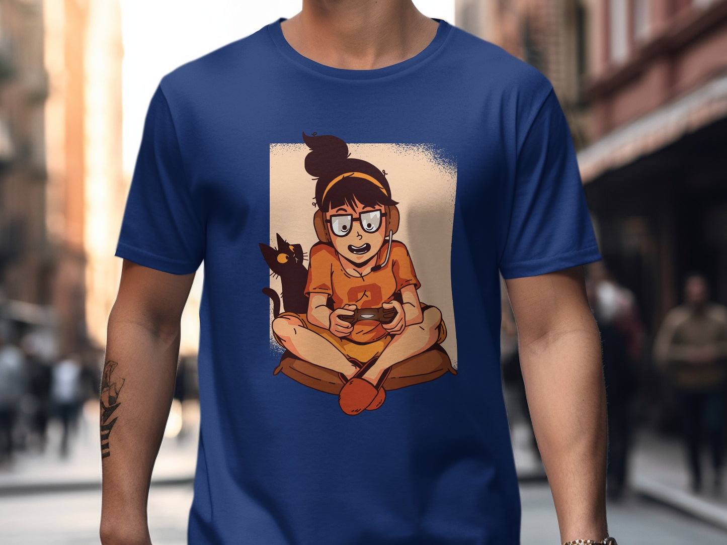 Retro Gaming Girl Fun Graphic Design T-shirt