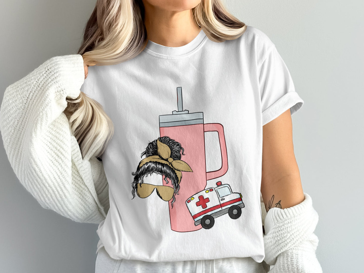 Hilarious Coffee Lover Shirt with Ambulance Design