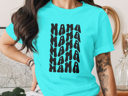Mama Repeated Graphic Printed Shirt