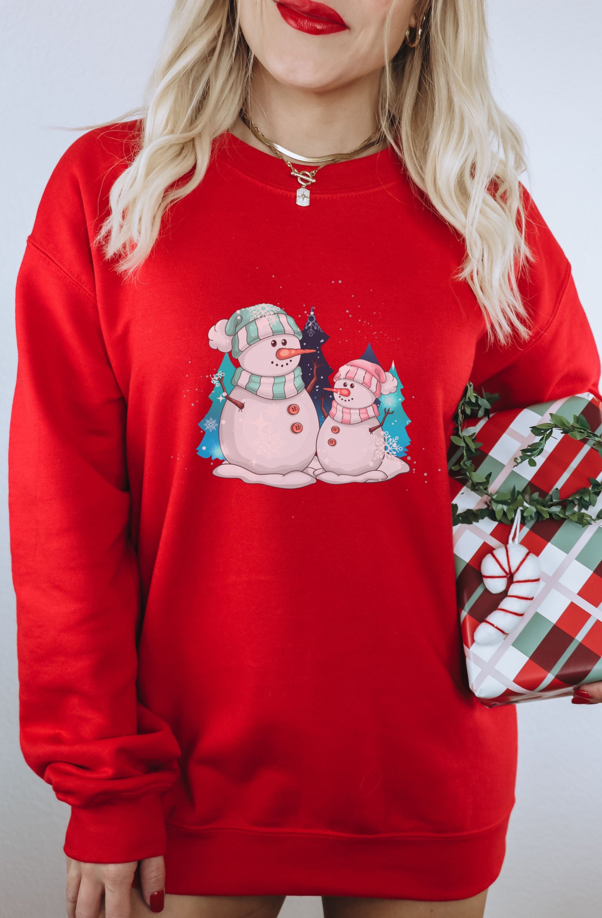 Festive Snowman Family Design Long Sleeve product