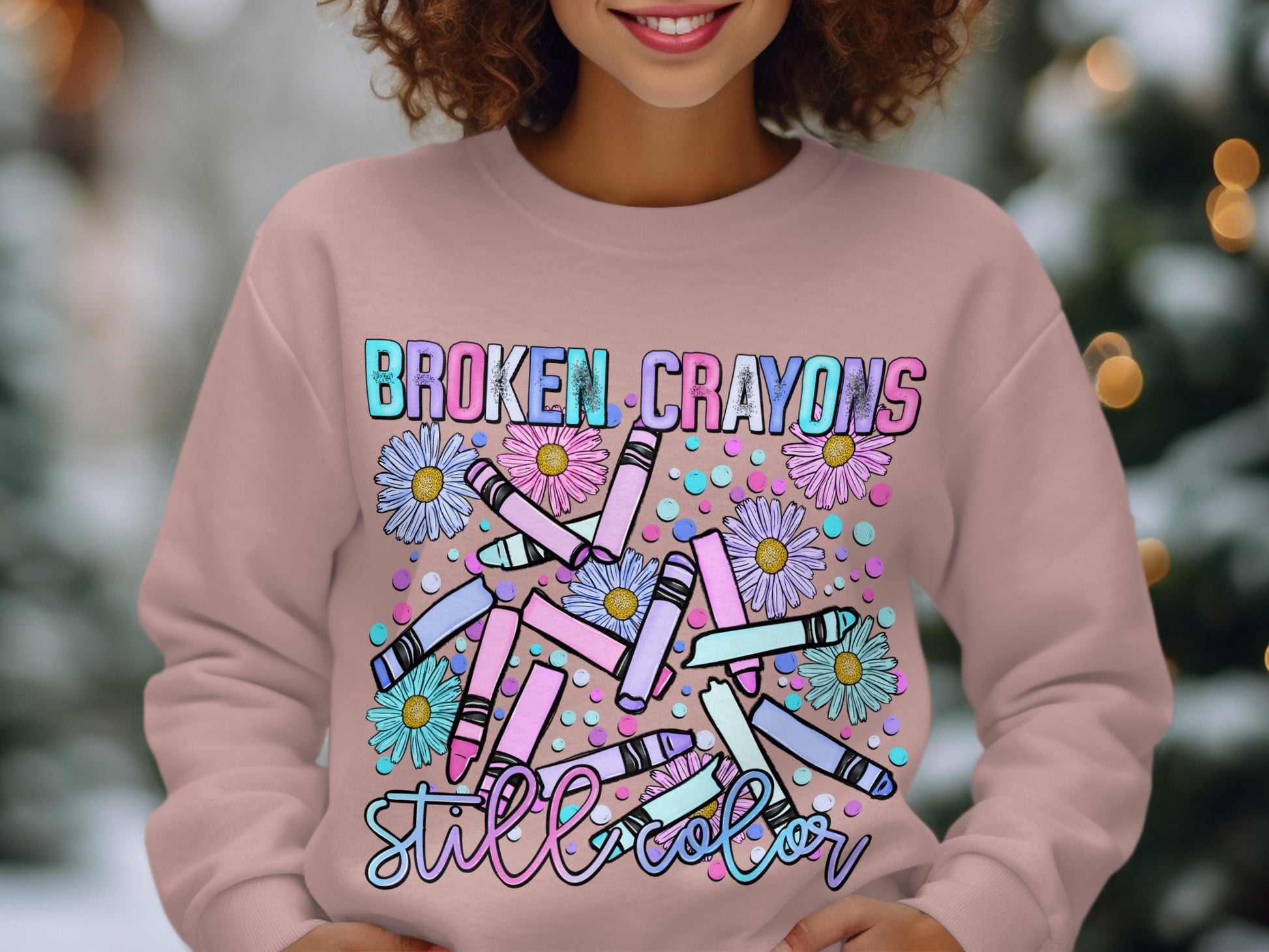 Broken Crayons Still Color Graphic Sweatshirt Product
