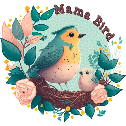 Mama Bird and Nest Scenic Animal Art Print