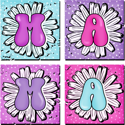 Colorful Alphabet Flower Art Decor in Bright Shades