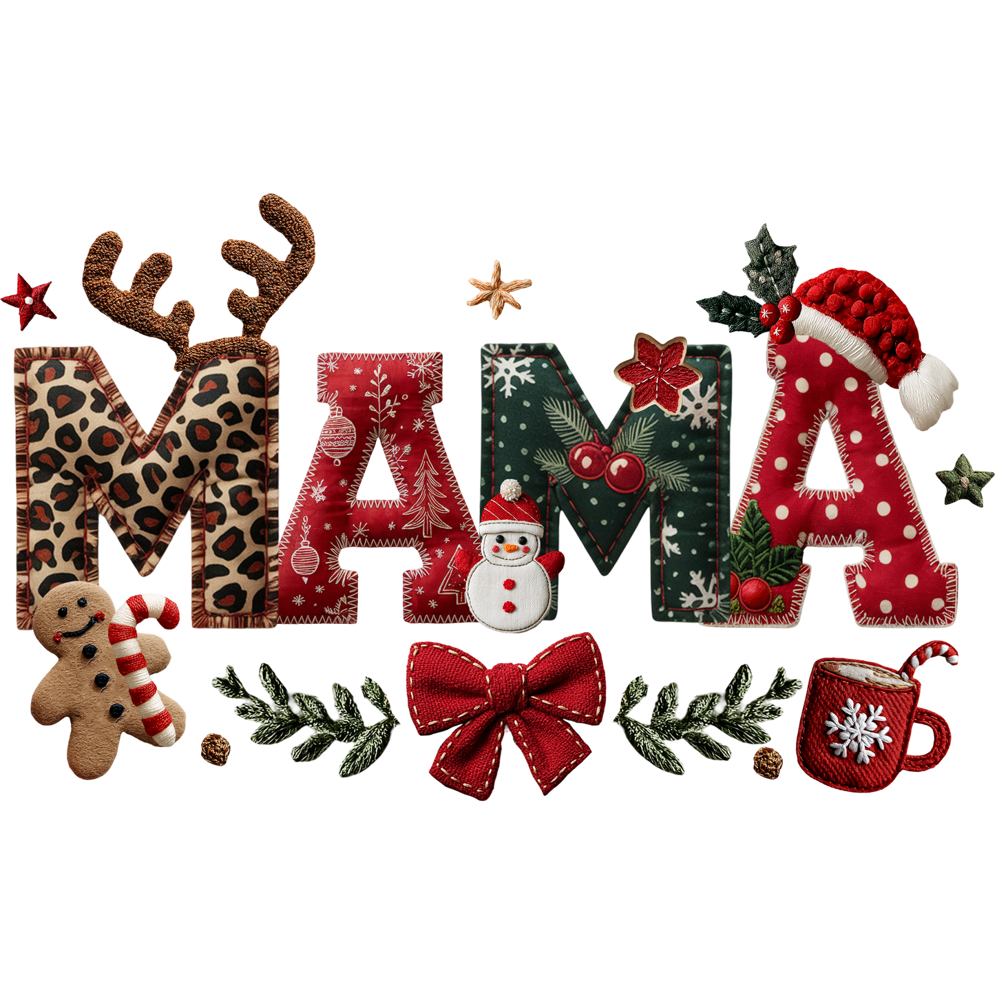 Festive Christmas Theme MAMA Decorative Sign