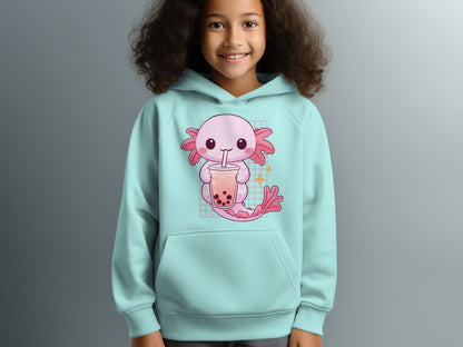 Cute Axolotl Drinking Bubble Tea Hoodie Product