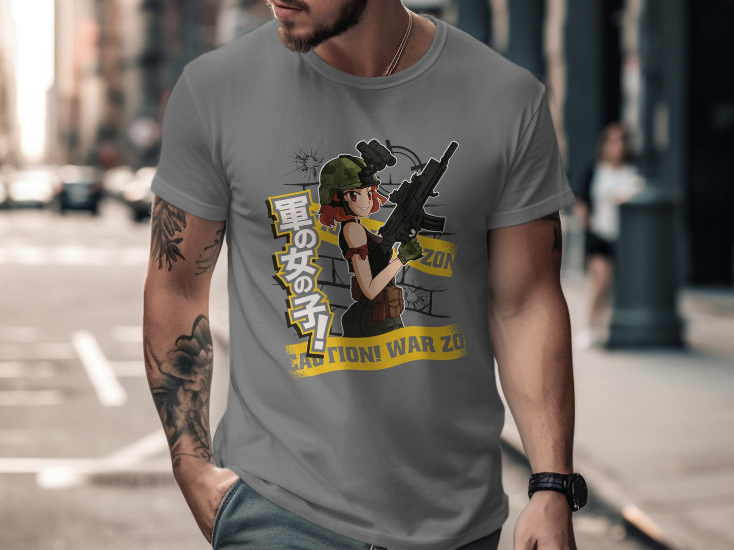 Action War Zone Anime Graphic Printed T-shirt