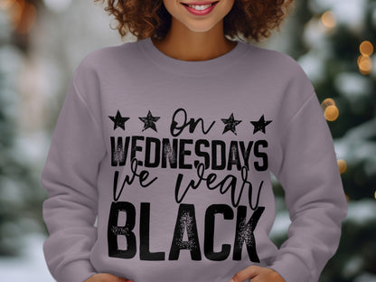 On Wednesdays We Wear Black Stylish Sweatshirt
