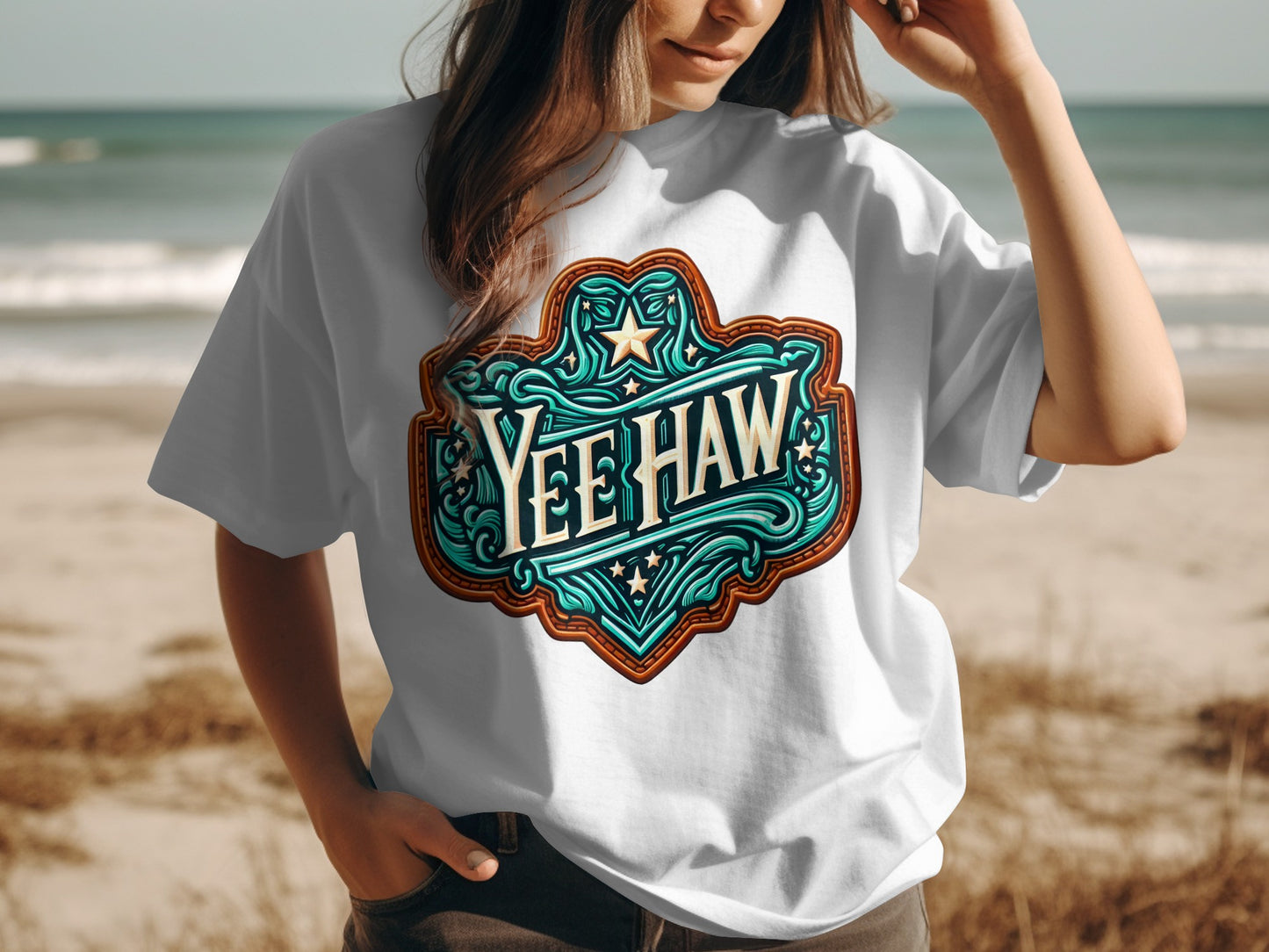 Yee Haw Graphic Tee with Western Inspired Design