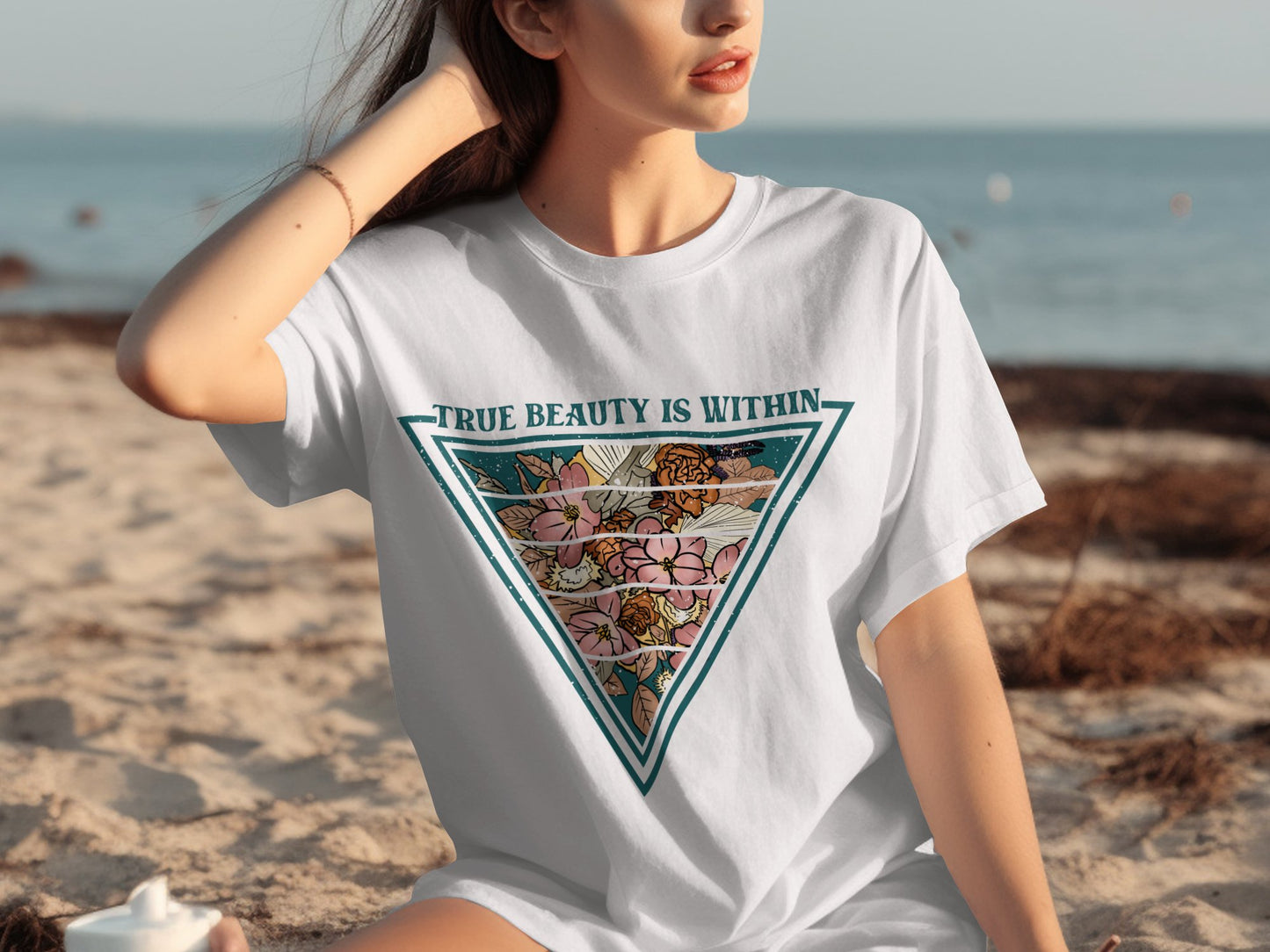 True Beauty Is Within Floral Graphic Tee