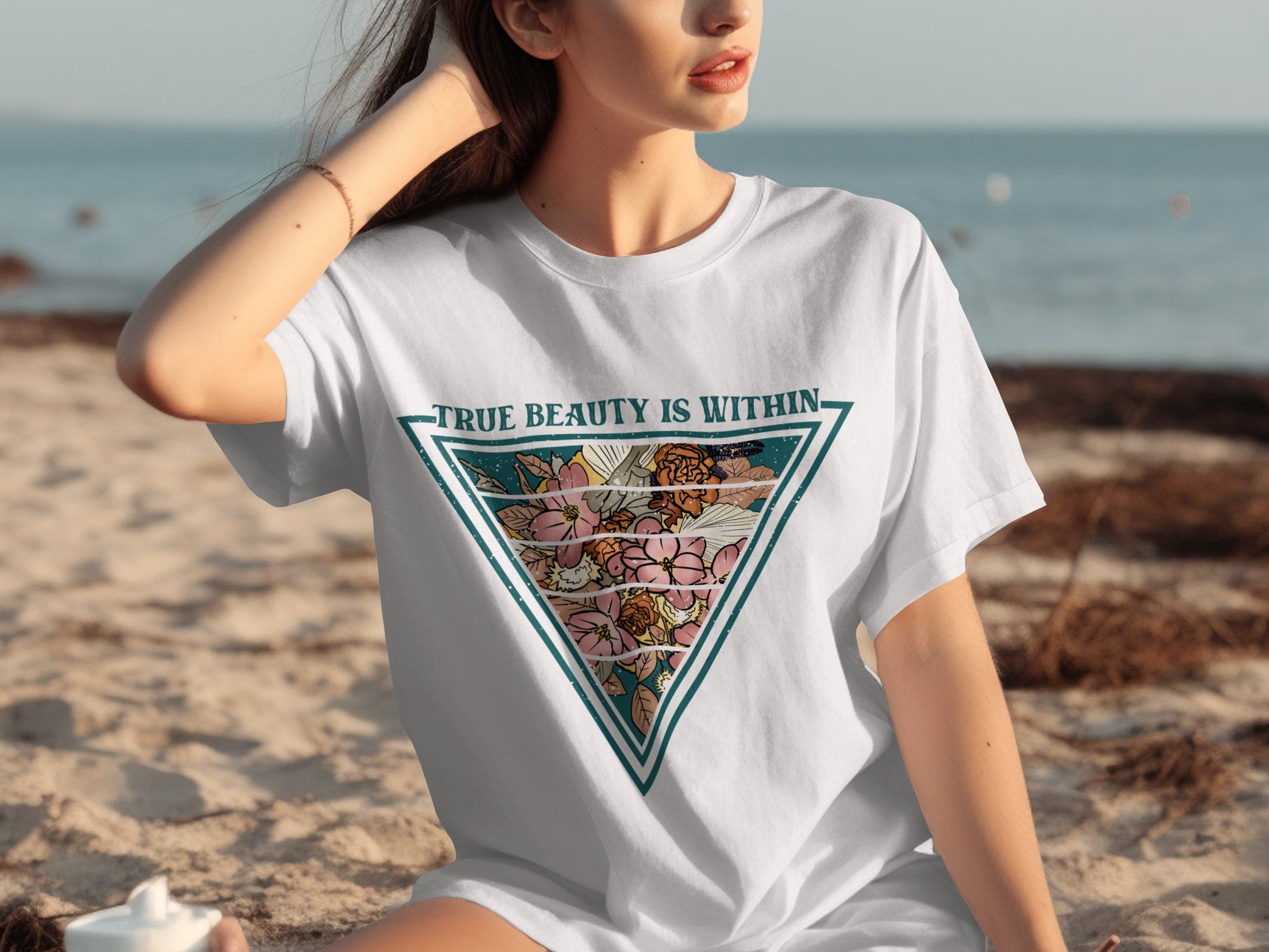 True Beauty Is Within Floral Graphic Tee