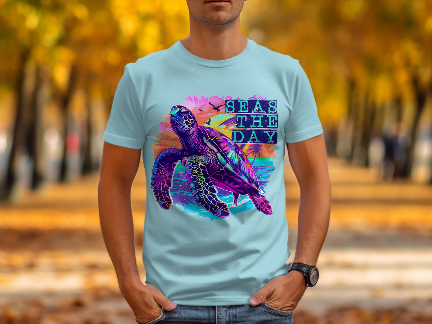 Seas The Day Turtle Graphic Tee