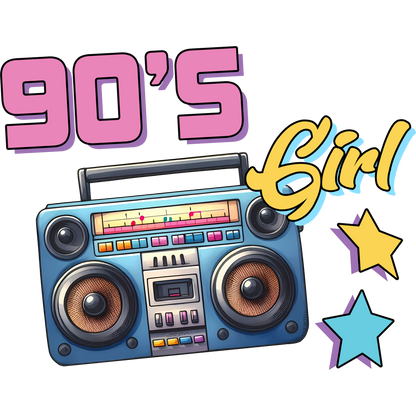 Retro 90's Girl Boombox Music Art Print Product