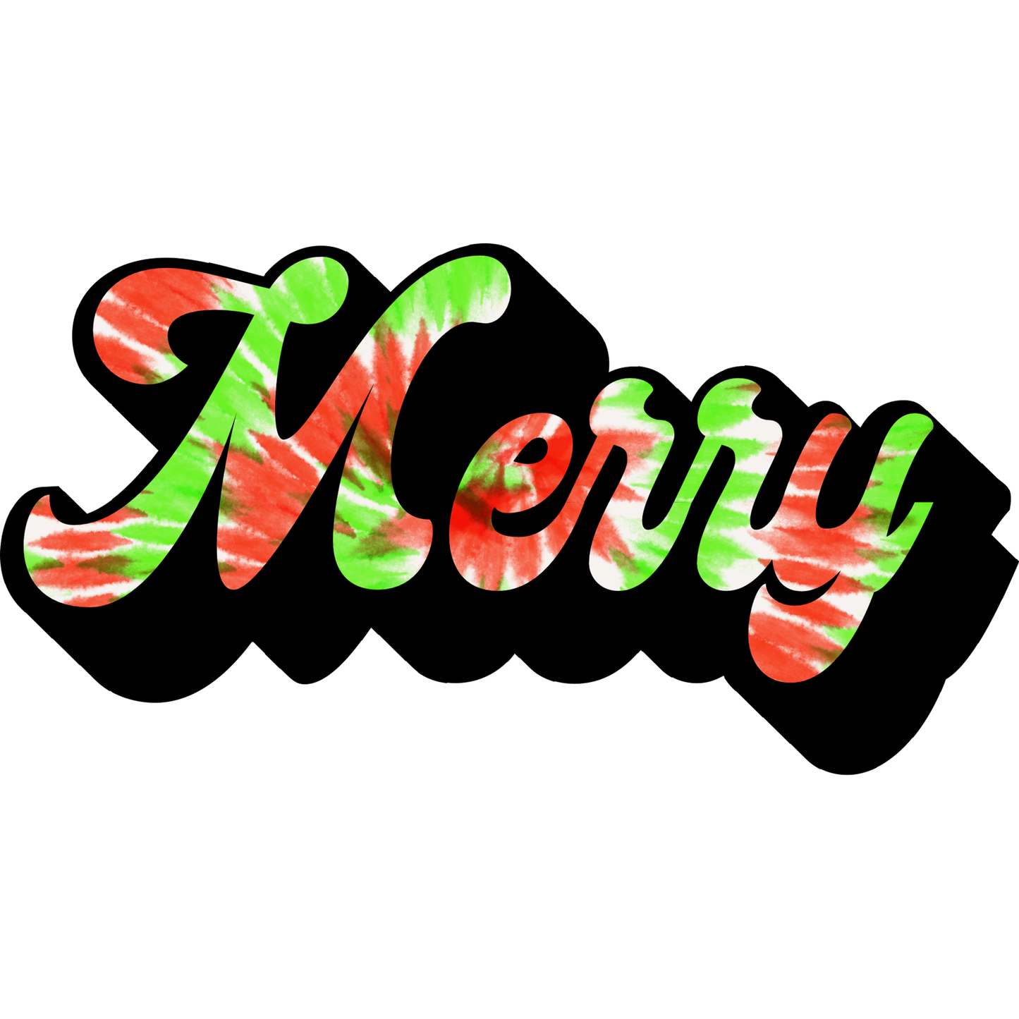 Merry Colorful Script Design Christmas Décor Product