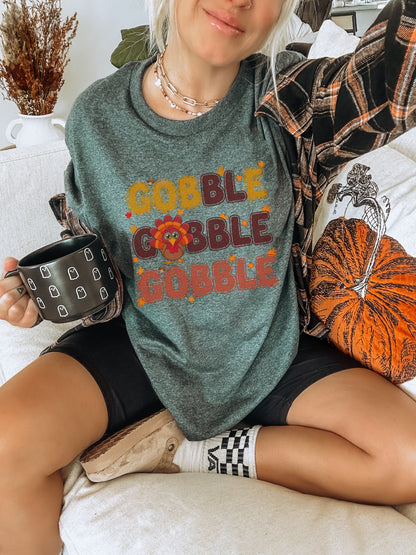 Gobble Gobble Gobble Graphic Tee for Festive Season