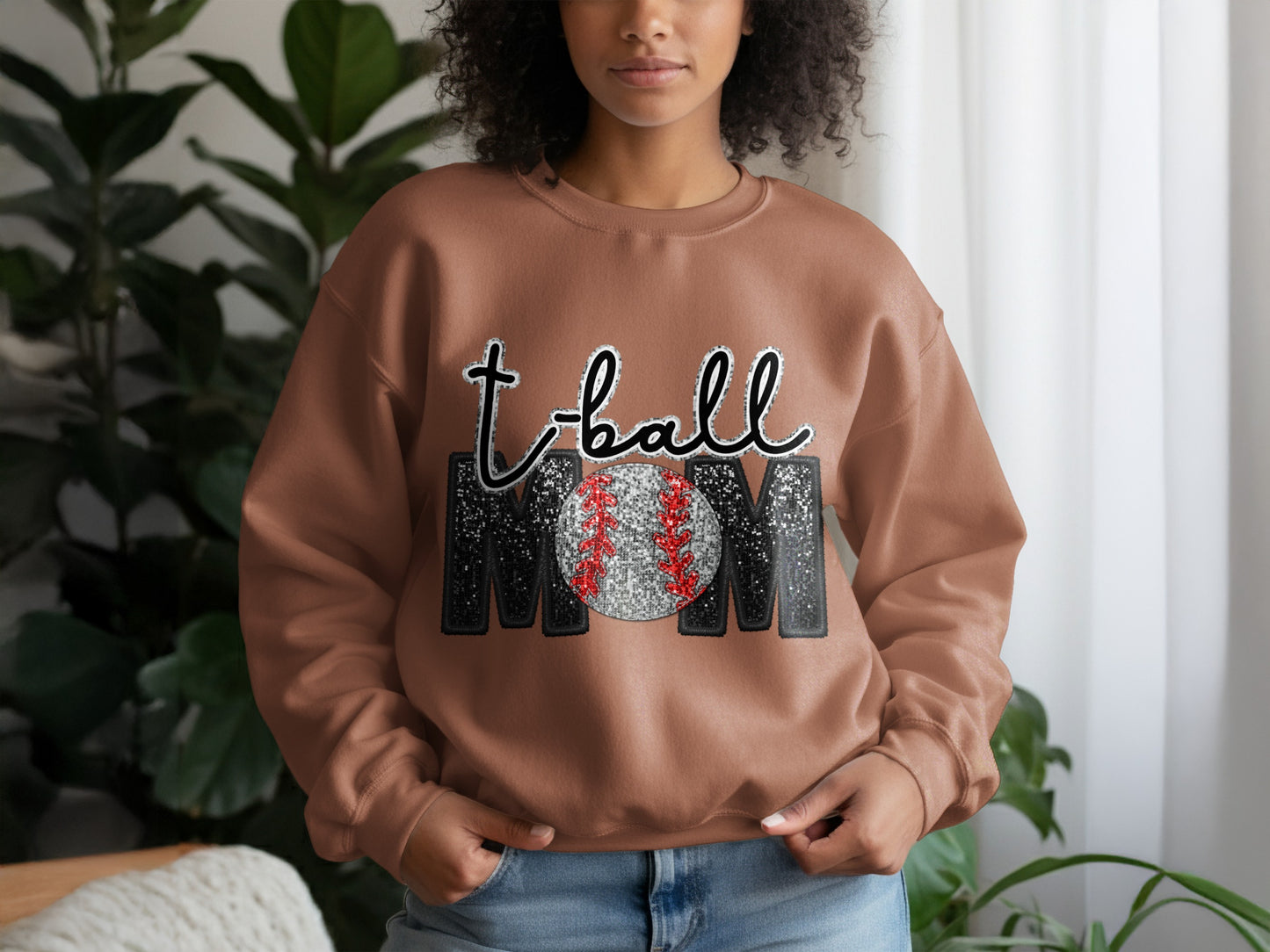 T-Ball Mom Graphic Sweatshirt Perfect for Sports Fans