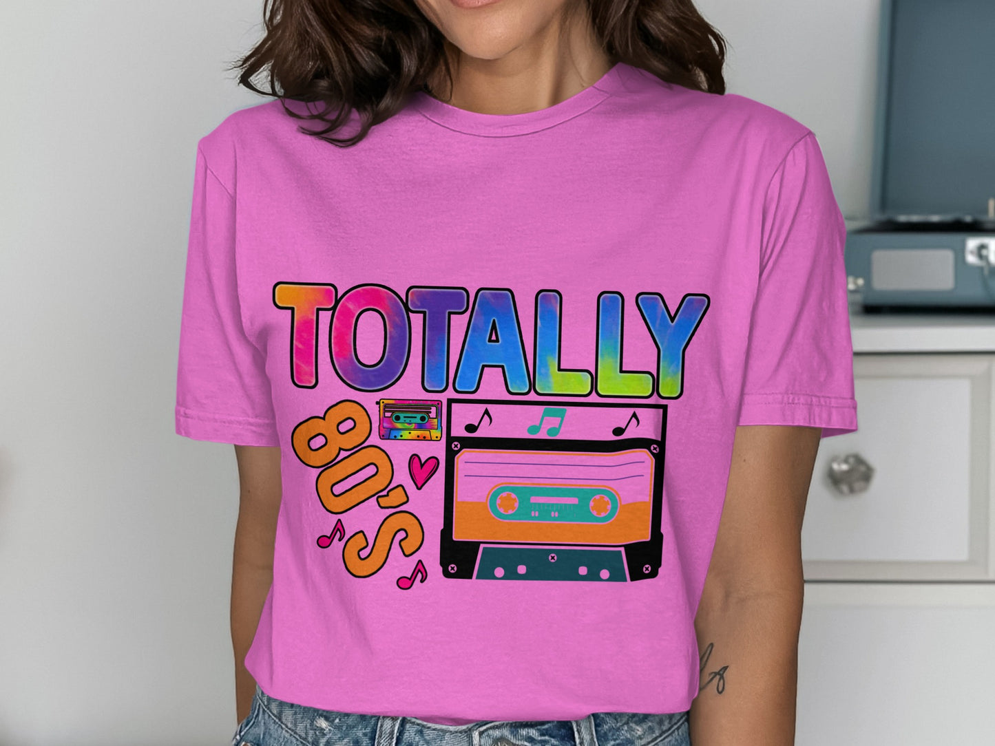 Retro Totally 80s Cassette Graphic Tee Shirt