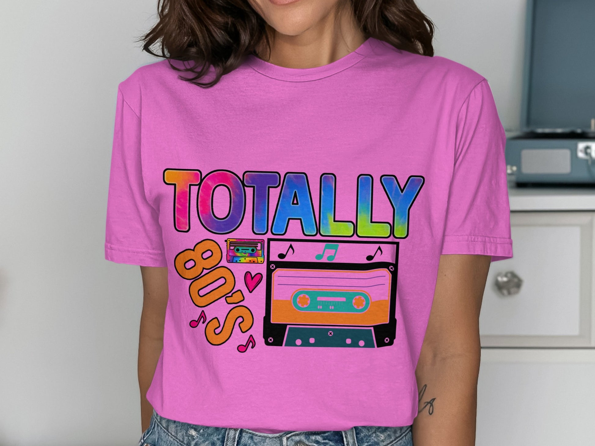 Retro Totally 80s Cassette Graphic Tee Shirt