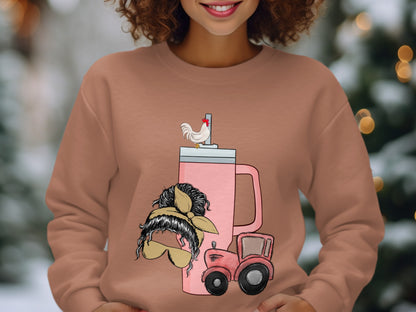 Festive Tractor Mug With Rooster Design product