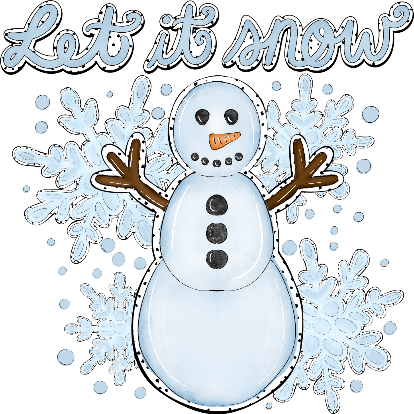 Let it Snow Snowman with Snowflakes winter product