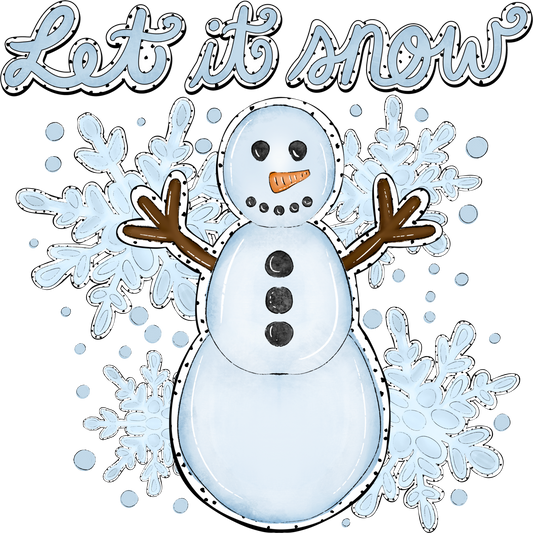 Let it Snow Snowman with Snowflakes winter product