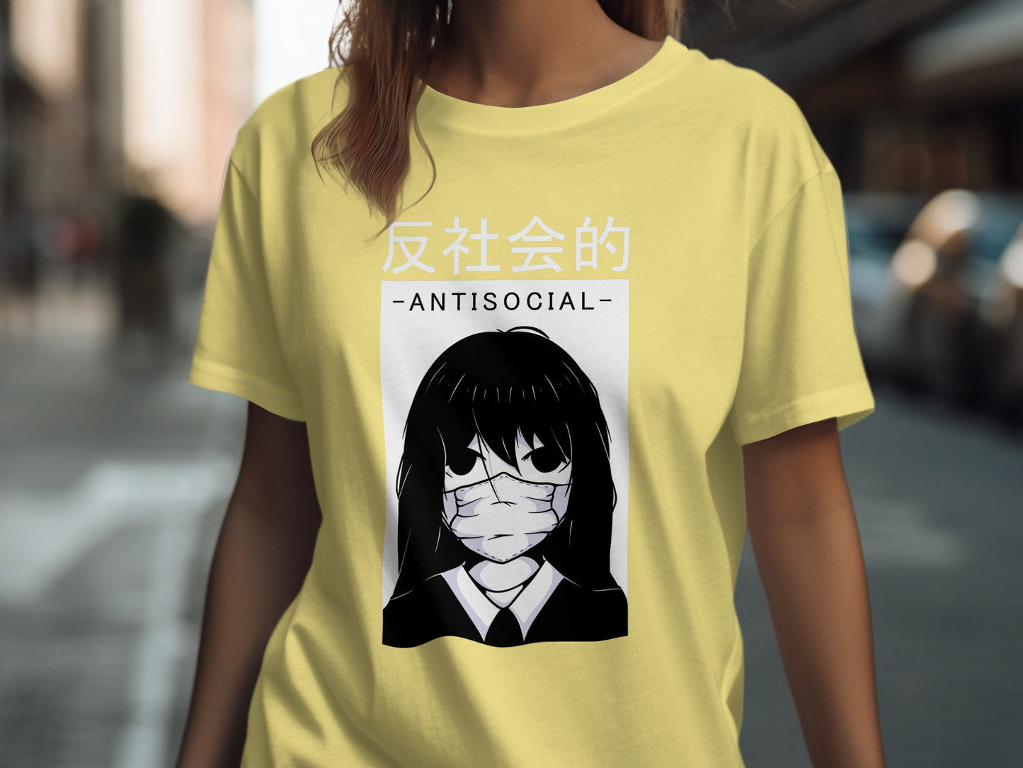 Antisocial Japanese Text Anime Graphic Tee
