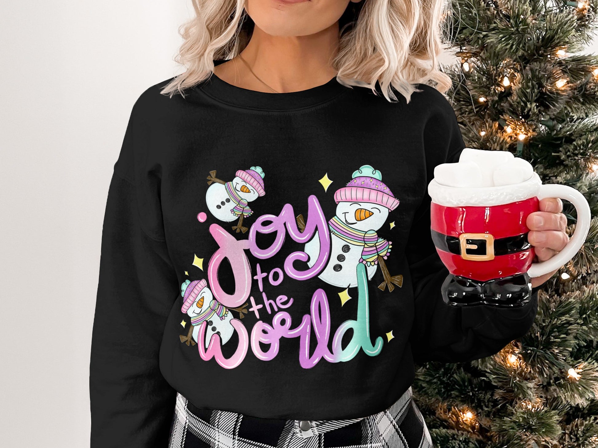 Joy to the World Snowman Christmas Sweatshirt