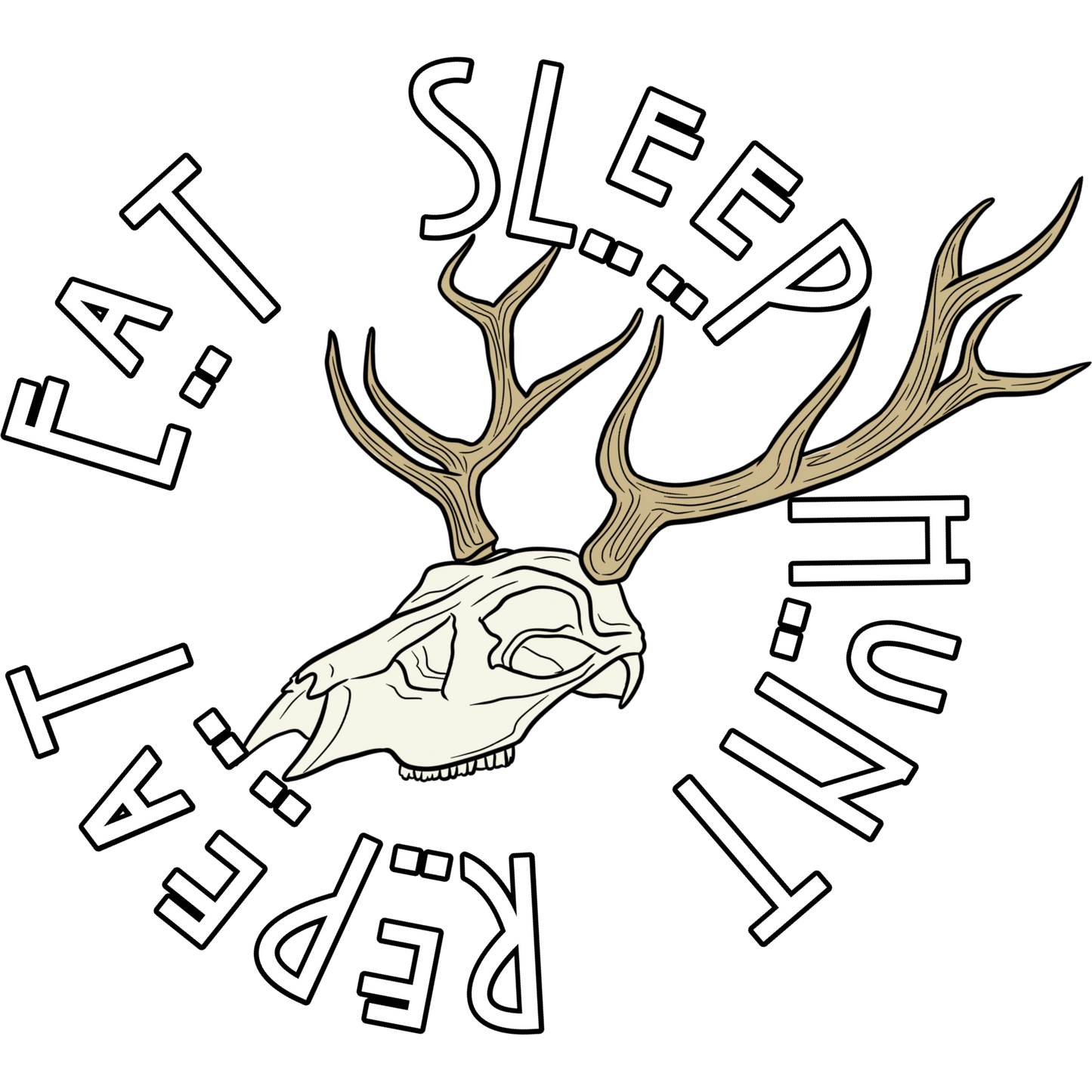 Eat Sleep Hunt Repeat Deer Skull Design product