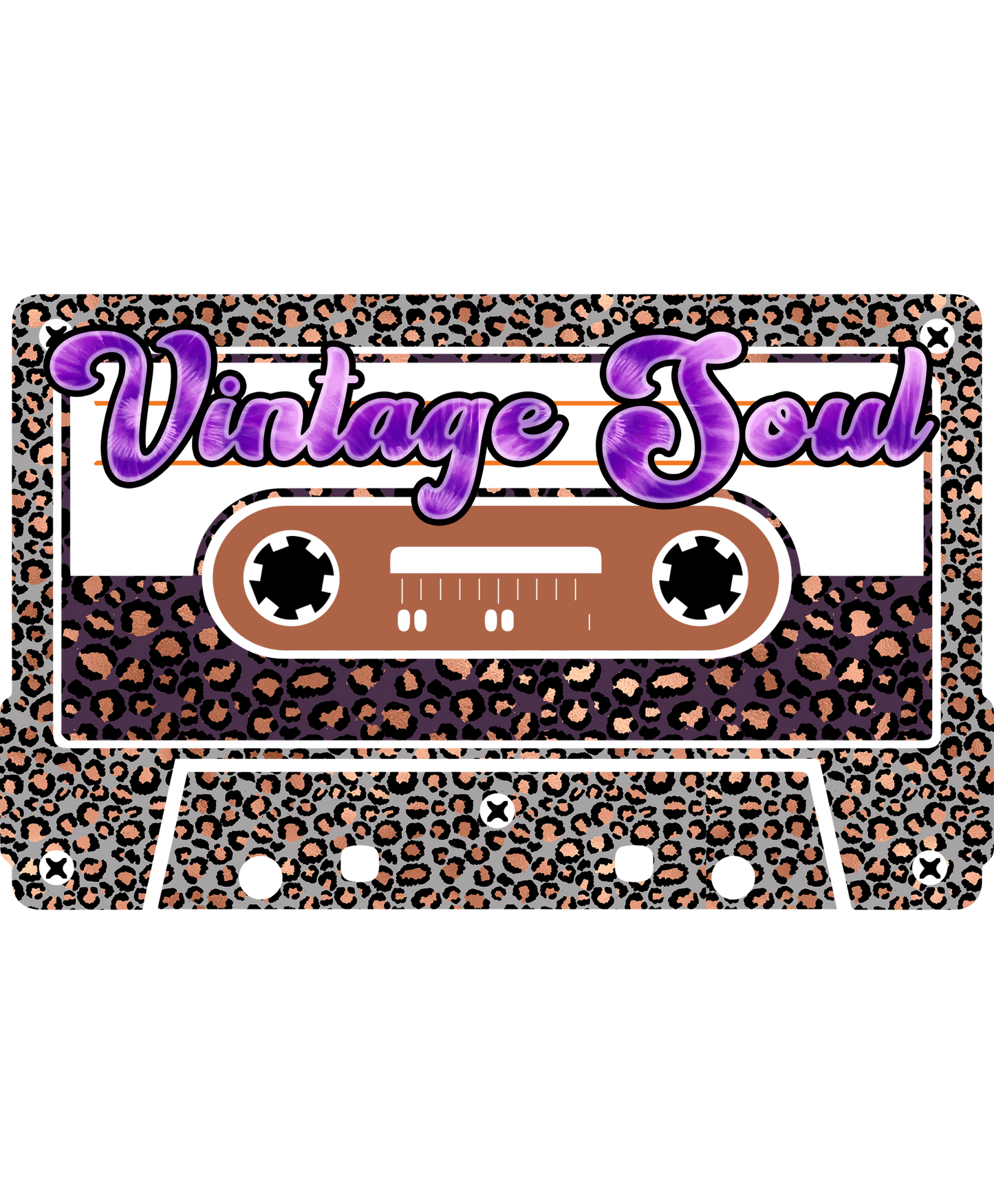 Vintage Soul Leopard Print Cassette Tape Sticker