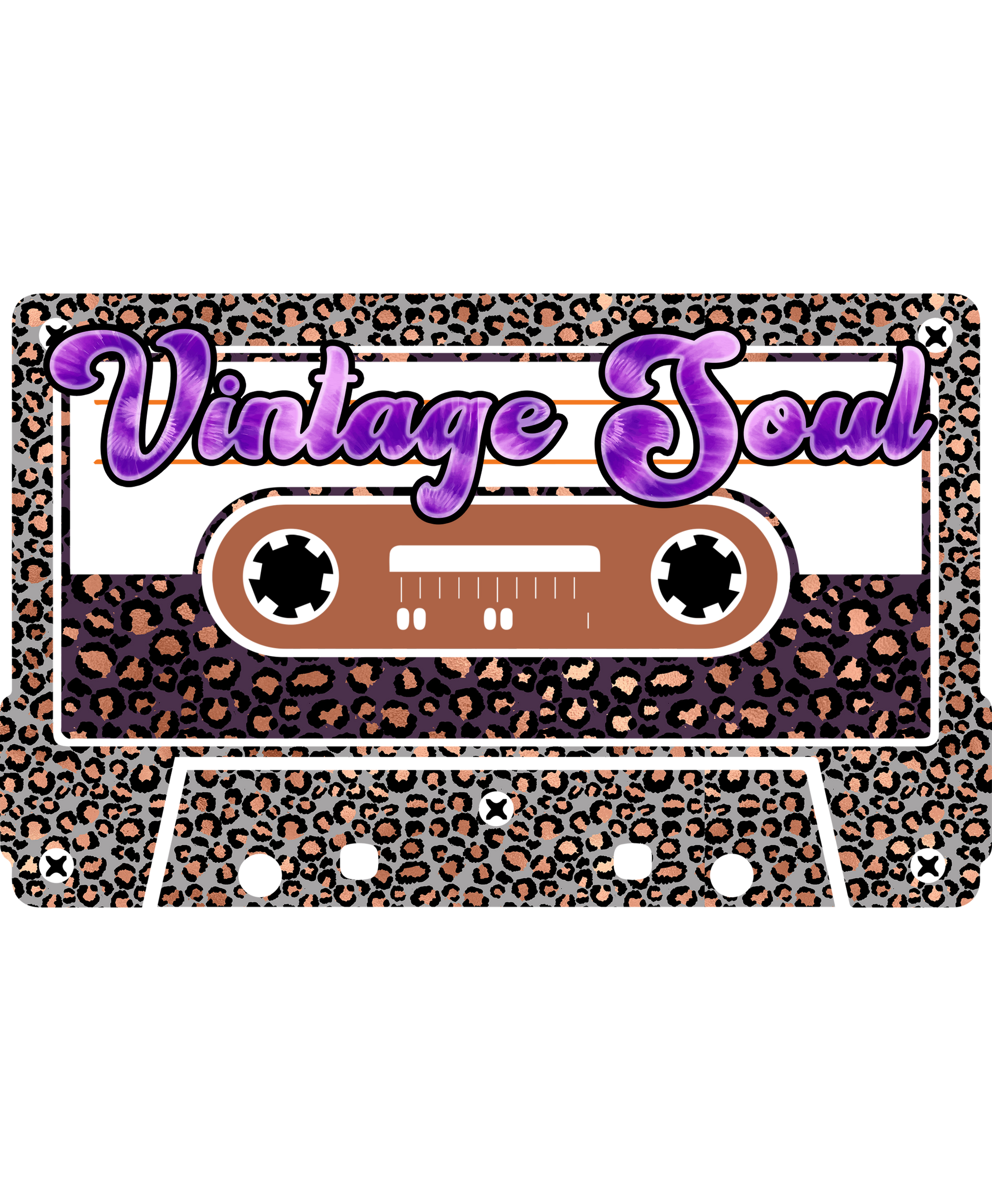 Vintage Soul Leopard Print Cassette Tape Sticker