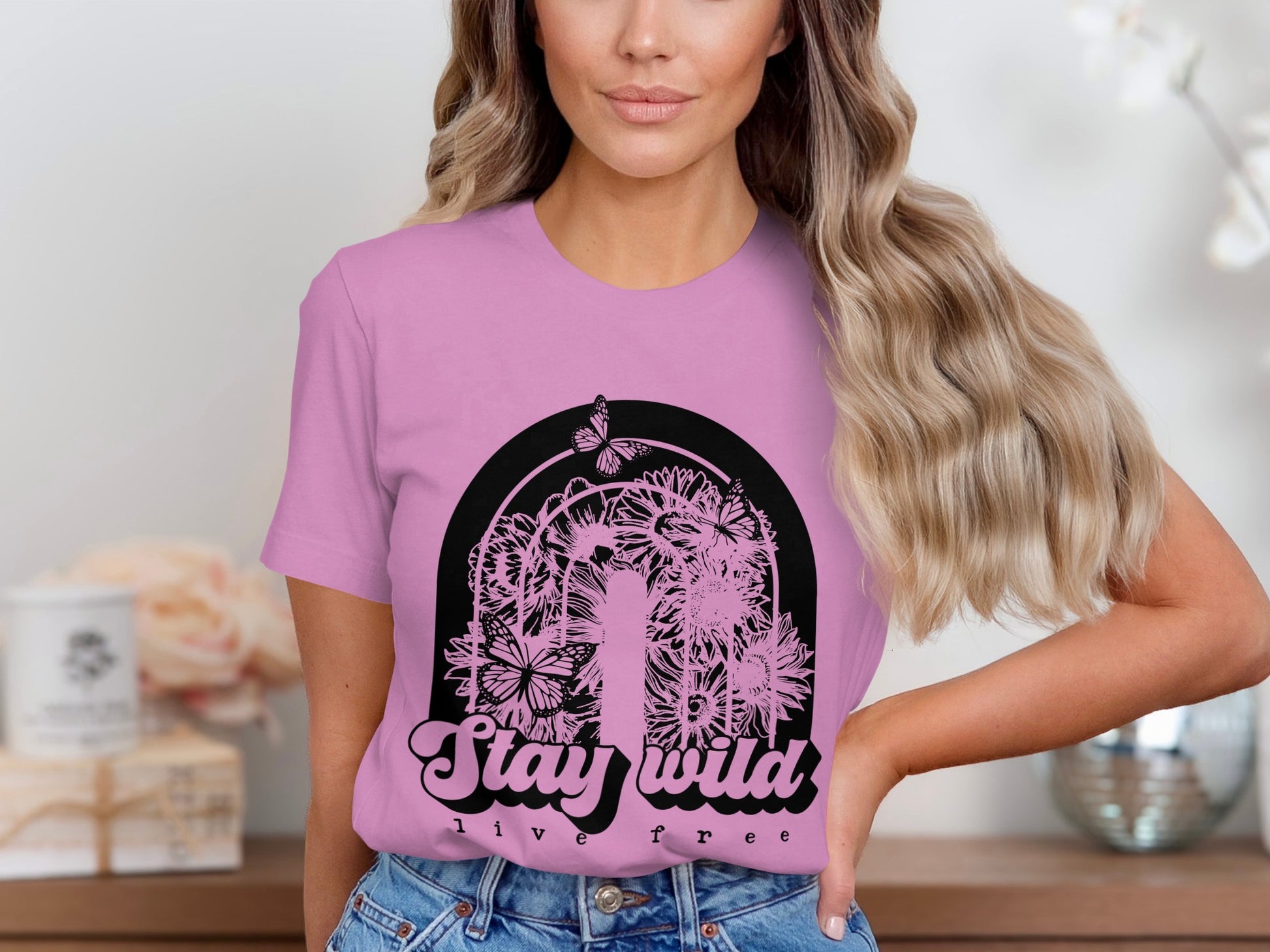 Stay Wild Live Free Graphic Tee for Casual Wear