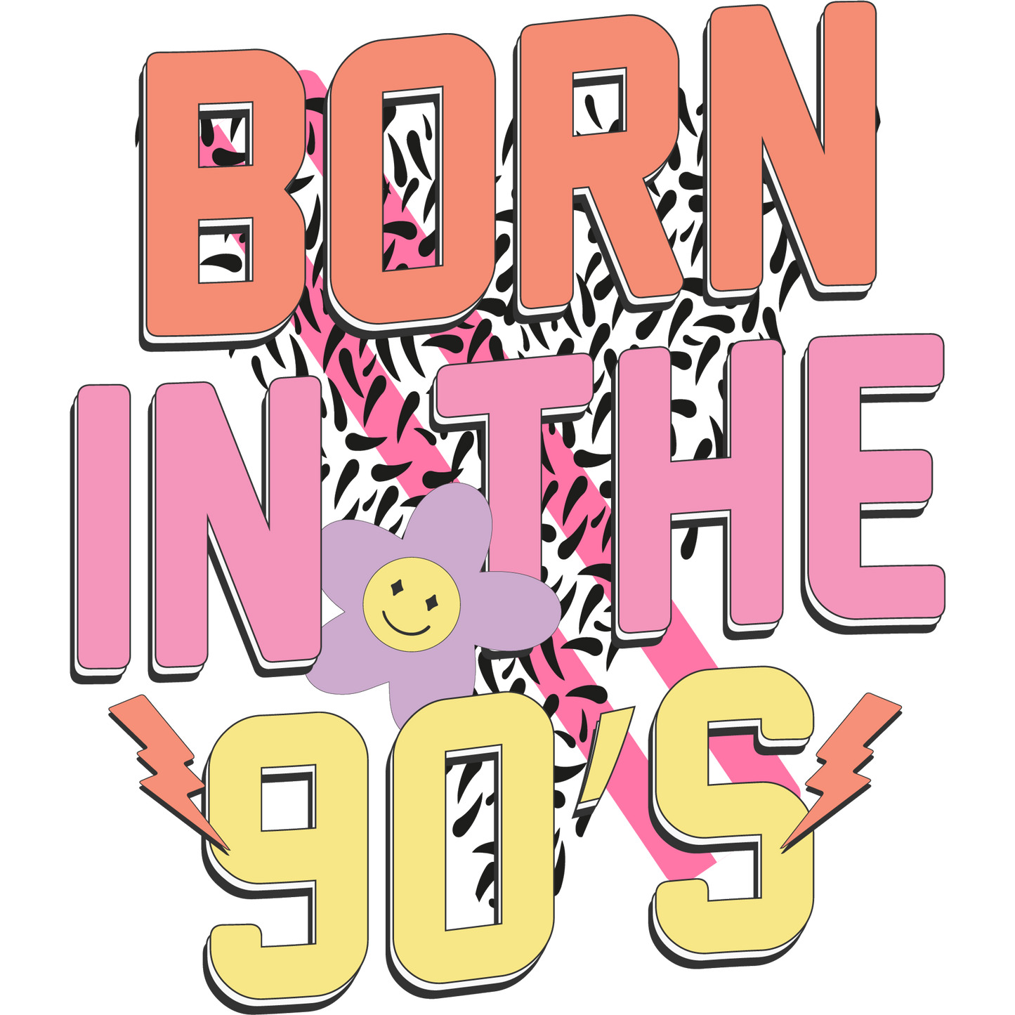 Retro Born in the 90's Vintage Style Graphic