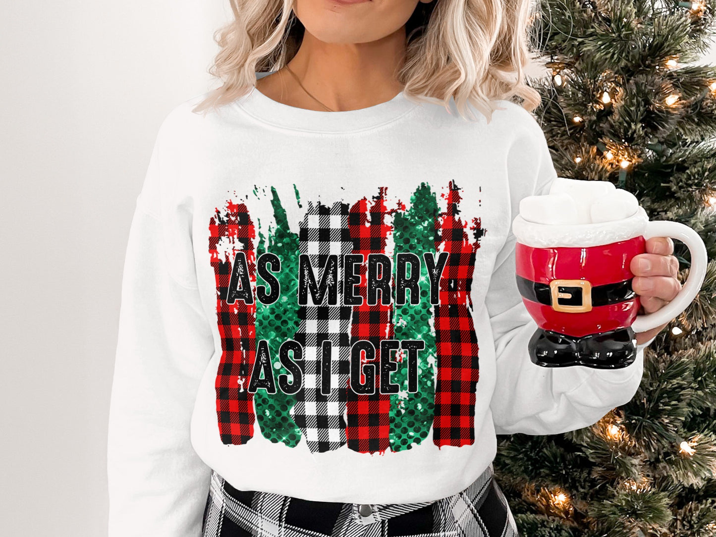 As Merry As I Get Festive Plaid Sweatshirt