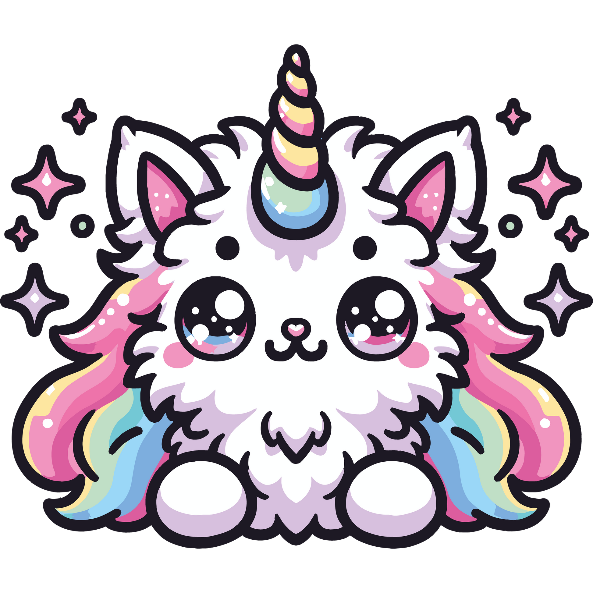 Adorable Sparkly Unicorn Cat Kawaii Plush Toy