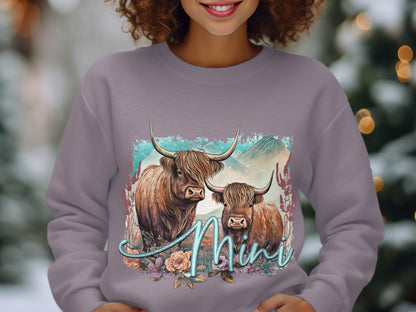 Mini Highland Cow Graphic Sweatshirt Product