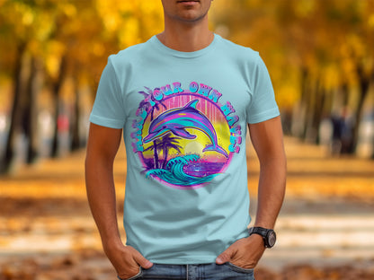 Make Your Own Waves Dolphin Graphic T-Shirt