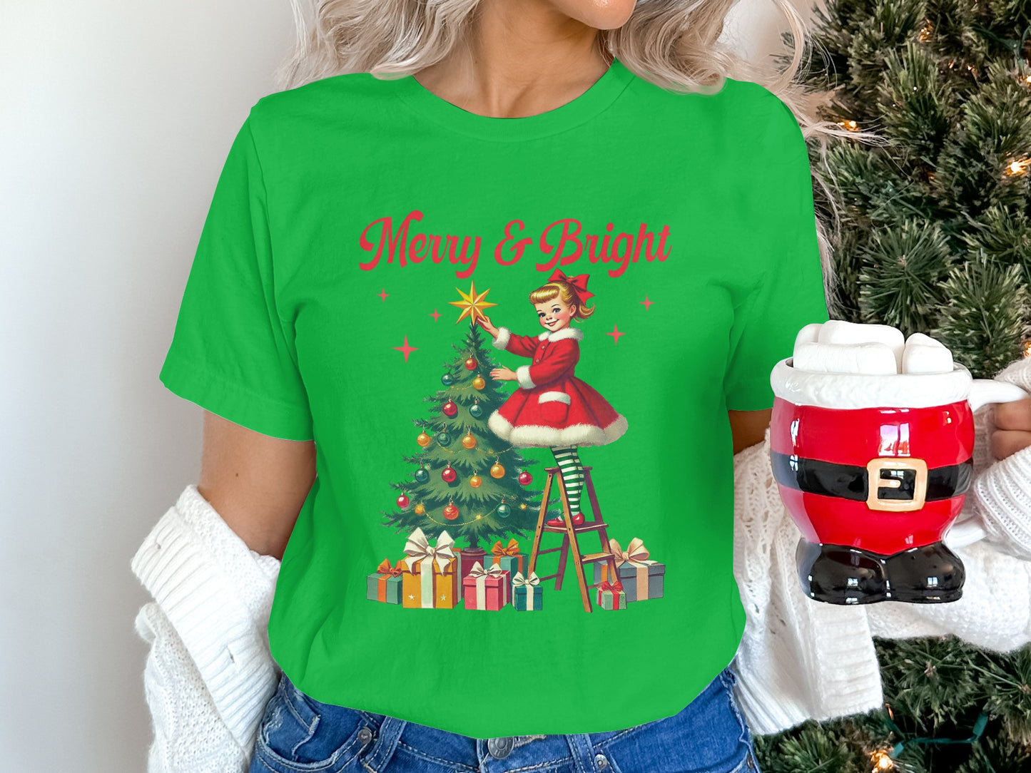 Merry & Bright Women's Holiday Graphic Shirt