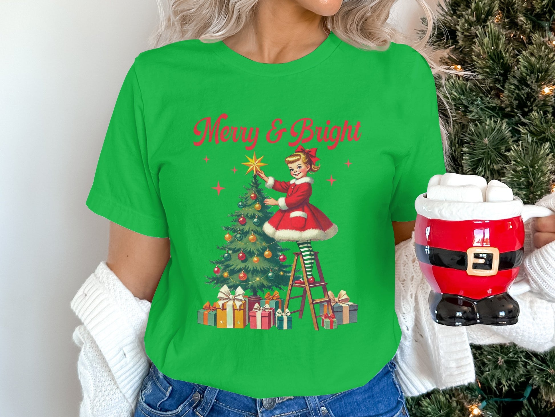 Merry & Bright Women's Holiday Graphic Shirt