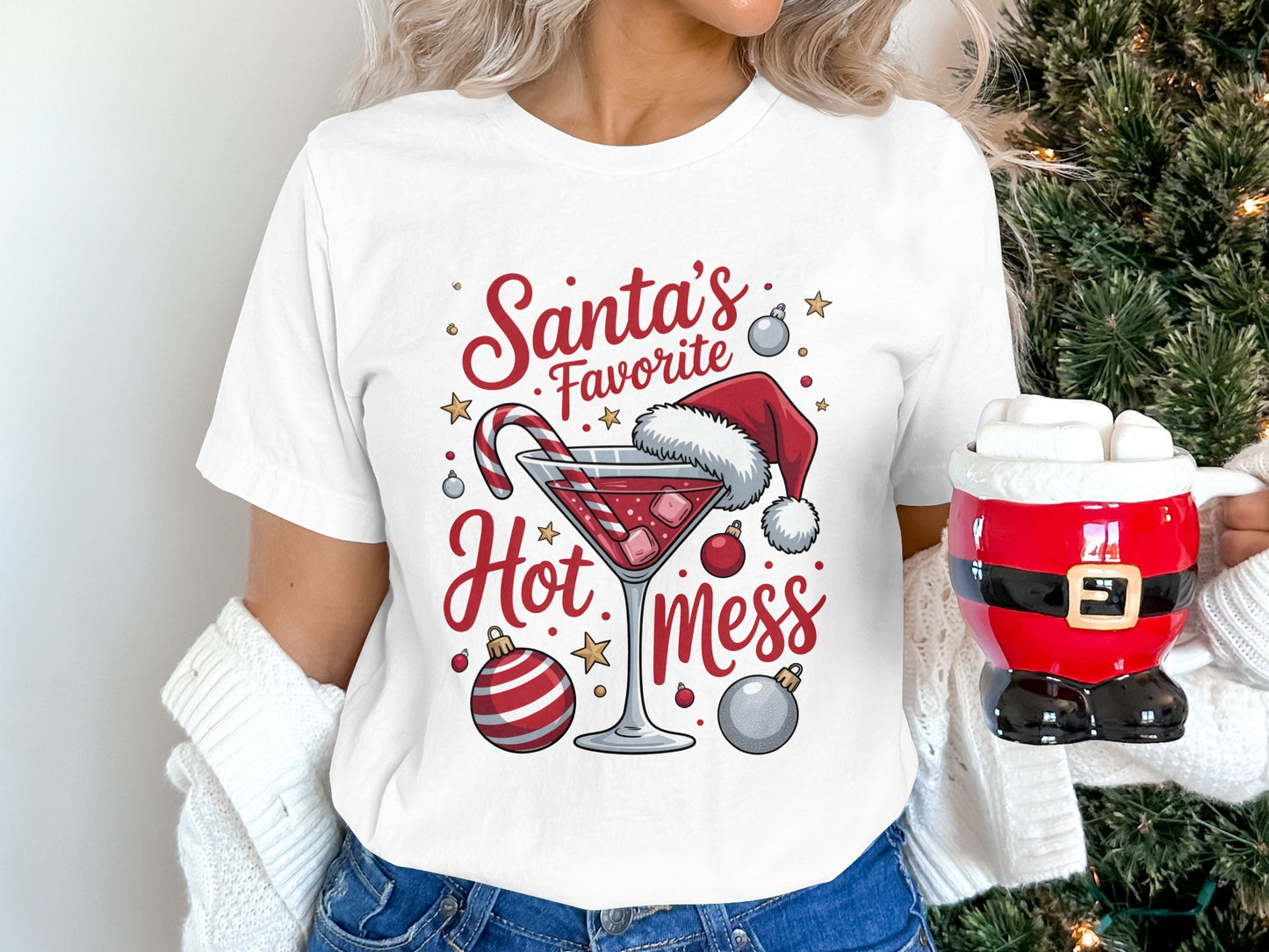 Santa's Favorite Hot Mess Holiday Shirt