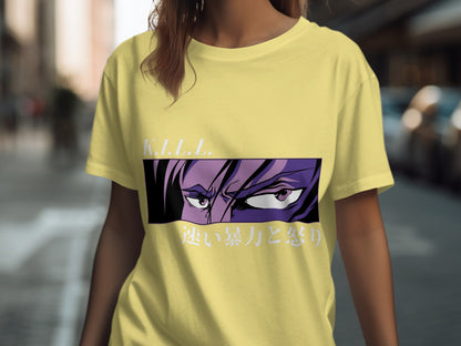 Intense Anime Character Graphic T-Shirt for Fans