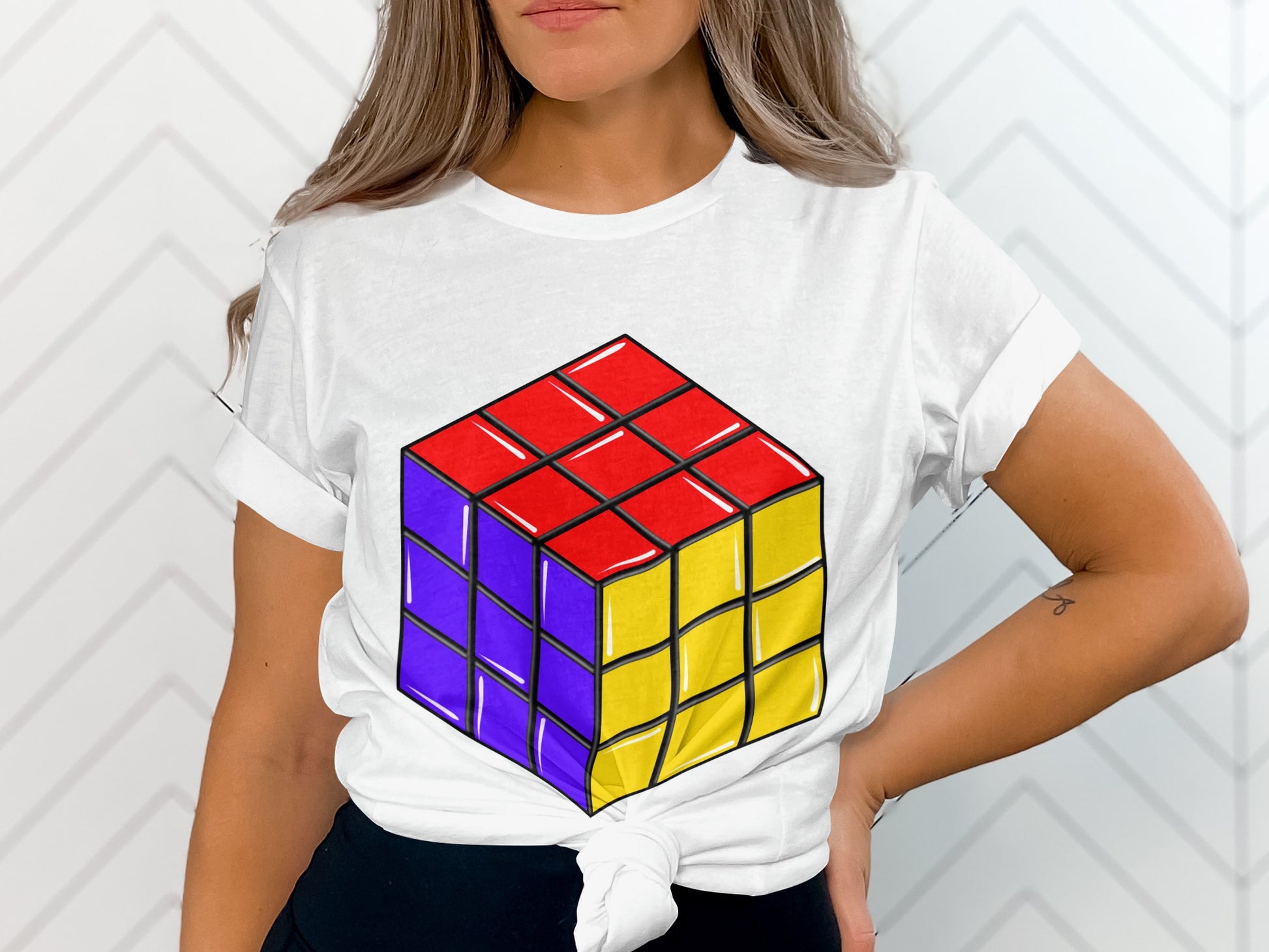 Vintage Rubik's Cube Design Tee for Puzzle Lovers