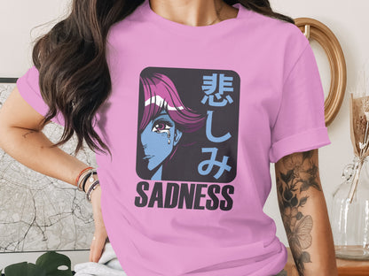 Anime Aesthetic Sadness Graphic T-Shirt Design